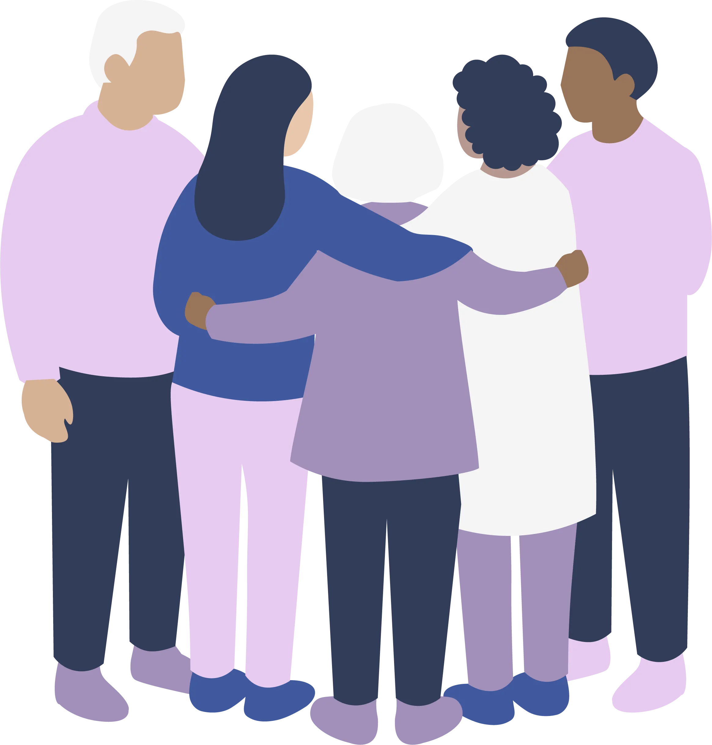 Family embracing together